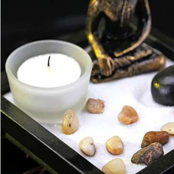 Buddha Statue with Incense and Tealight for Garden