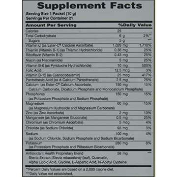 American Health Ester-C Effervescent Powder Packets, Natural Orange - 24-Hour Immune Support, Supports Energy Metabolism, with Electrolytes - 1000 mg, 21 Count, 21 Servings