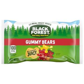 Black Forest Gummy Bears Candy, Made With Real Fruit Juice, 3 Ounce Pouches (Pack of 12)