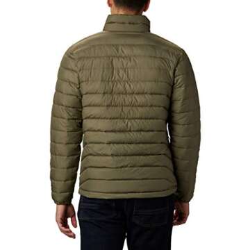 Columbia Men’s POWDER Lite Winter Jacket, Water Repellent, Stone Green,Small