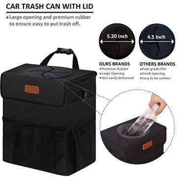 Vankor Cute Car Trash Can - Waterproof & Leak Proof for Vehicles