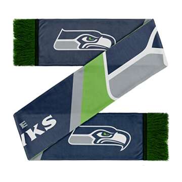 FOCO NFL Unisex-Adult Official Team Graphic Reversible Printed Scarf (Seattle Seahawks)