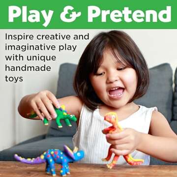 Creativity for Kids Create with Clay Dinosaurs: Craft 3 Dinosaur Toys for Kids Activities, Sensory Craft Kit for Kids Ages 5-8+, Dinosaur Gifts & Kids Toy