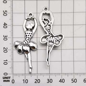 Youdiyla 60 Ballet Charms Collection, BULK Ballet Dancer Girl Shoe Ballerina Tutu I love Ballet Charms Metal Pendant Craft Supplies Findings for Necklace and Bracelet Jewelry Making (HM290)