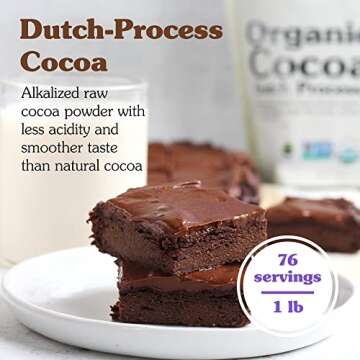 NuNaturals Organic Fair Trade Cocoa Powder, Premium Dutch-Process For Drinking and Baking, 1 lb