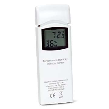 Ambient Weather WH32B Thermo-Hygrometer-Barometer Sensor Only for WS-0900-IP, WS-1002-WIFI, WS-1550-IP, WS-2000, WS-5000