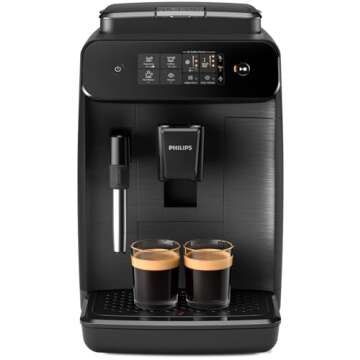 PHILIPS Series 800 Fully Automatic Espresso Machine | 2 Drinks | Classic Milk Frother | Matte Black | EP0820/04 (Renewed)