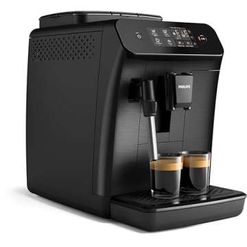 PHILIPS Series 800 Fully Automatic Espresso Machine | 2 Drinks | Classic Milk Frother | Matte Black | EP0820/04 (Renewed)