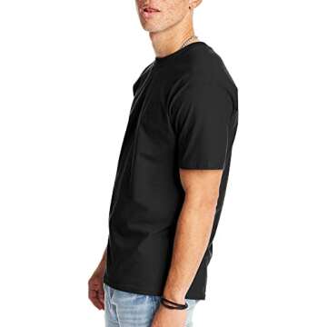 Hanes Mens Beefyt T-shirt, Heavyweight Cotton Crewneck Tee, 1 Or 2 Pack, Available In Tall Sizes Fashion-t-shirts, Black - 1 Pack, X-Large US