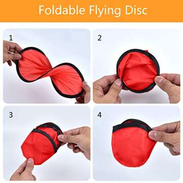 Mototo 30 Pieces Foldable Flying Disc Fans with Bag Folding Pocket Toy Set for Kids Fun Birthday Party Favors Summer Outdoor Activity Game Halloween Christmas, 5 Colors (8 inches)