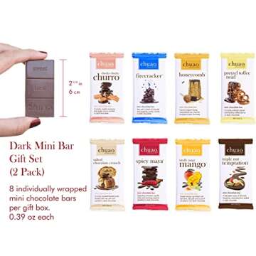 Chuao Chocolatier Dark Chocolate Mini Bar Gift Boxes | Gourmet For Gift Baskets, Birthday, Thank You, Care Package | 16 Mini Bars, 0.39 oz Each