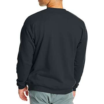 Hanes Men's EcoSmart Black Sweatshirt - XL, Eco-Friendly Style