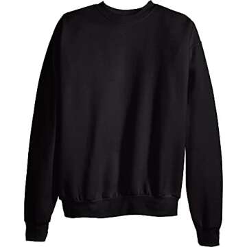 Hanes EcoSmart Black Sweatshirt for Men, XL Size