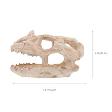 Gadpiparty Fish Tank Dragon Skull Decorations Reptile Hide Cave Crocodile Skull Hideout Resin Skulls Reptiles Habitat Shrimp Hiding Place Aquarium Decor