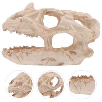 Gadpiparty Fish Tank Dragon Skull Decorations Reptile Hide Cave Crocodile Skull Hideout Resin Skulls Reptiles Habitat Shrimp Hiding Place Aquarium Decor