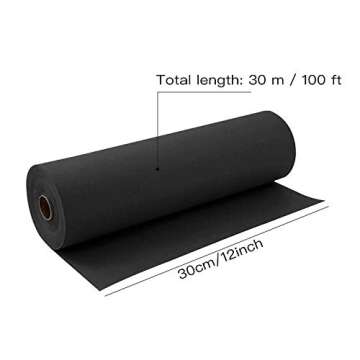 Kraft Wrapping Paper Roll,100 Feet Recycled Kraft Paper for Packing, Moving, Gift Wrapping, Postal, Shipping, Parcel, Wall Art, Crafts, Bulletin Boards, Floor Covering(11 inch x 100 Feet ) (Black)