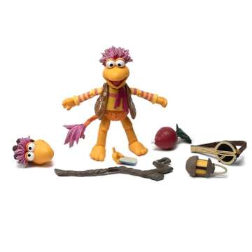 Boss Fight Studio GOBO, Fraggle Rock Collectible Action Figure – Highly Articulated Figurine with Accessories Including Postcard, Lantern, Guitar, Radish, Interchangeable Hands and Expression – 1:12