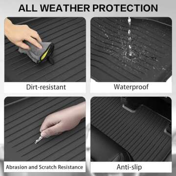 Autocessking Floor Mats for Tesla Model Y 2021-2023 2024, Set of 6 Mats All Weather TPE Waterproof Anti-Slip Front & Rear Trunk Mats Cargo Liners, Custom Fit for Tesla 5-Seater (Not Fit 7-Seat)