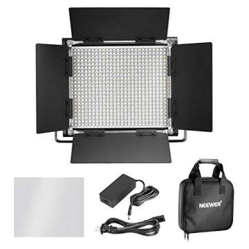 Neewer 2 Packs Professional Metal Bi-Color Dimmable 660 LED Video Light for Studio,YouTube,Product Photography,Video Shooting,Durable Metal Frame,with U Bracket and Barndoor,3200-5600K,CRI 96+