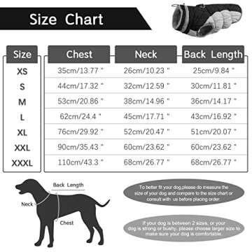 FUAMEY Dog Coat,Warm Dog Jacket Winter Coat Paded Dog Fleece Vest Reflective Dog Cold Weather Coats with Built in Harness Waterproof Windproof Dog Snow Jacket Clothes with Zipper Black X-Small