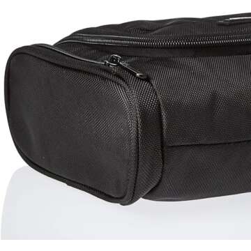 Amazon Basics Hanging, Travel Toiletry Bag Organizer, Shower Dopp Kit, Black