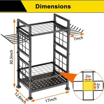 3 Tier Heavy Duty Garden Tool Organizer Storage