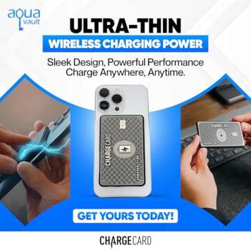 Ultra Thin Wireless Phone Charger. Portable Magnetic Power Bank that Fits in Your Wallet. 5000mAh & 20W Fast Charge. Works with Iphone 12-15 and other Phones with Magnetic Charging Tech. ChargeCard