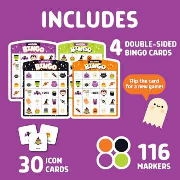 Chuckle & Roar - Halloween Bingo - Family Game Night Fun - Spooky Themed Classic Game - Great for Preschool Learning - Ages 3 and Up