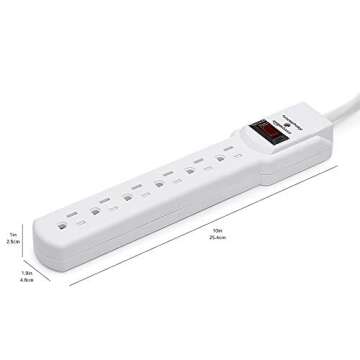 6-Outlet Surge Protector Power Strip 2-Pack