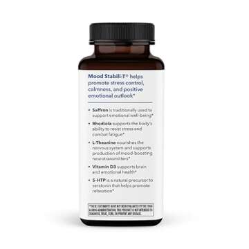 LifeSeasons Mood Stabili-T - Emotional Support - Stabilizes & Balances Mood - Evokes Calmness Relaxation & Happiness - Stress Relief + Relax Mind - Rhodiola, Ginkgo Biloba & Vitamin D3-60 Capsules