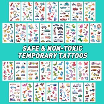 Metker Tattoos for Kids - 150 Sheets(1700+ Mixed Styles Patterns) | Temporary Tattoos Stickers for Girls and Boys | Goody Bag Favor for Parties | Non-toxic、Skin-Safe*、Cosmetic-Grade