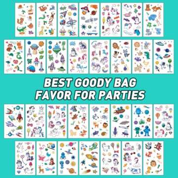 Metker Tattoos for Kids - 150 Sheets(1700+ Mixed Styles Patterns) | Temporary Tattoos Stickers for Girls and Boys | Goody Bag Favor for Parties | Non-toxic、Skin-Safe*、Cosmetic-Grade