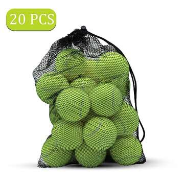 Swingers Tennis Balls，20 Pack Training Tennis Balls,Exercise Balls for Pet Dog, High Elasticity Practice Tennis Balls for Beginner, with Mesh Carry Bag Easy to Transport (Yellow)