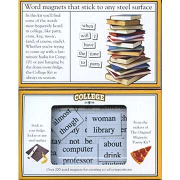 Magnetic Poetry - College Kit - Words for Refrigerator - Write Poems and Letters on the Fridge - Made in the USA