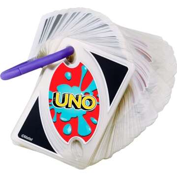 Mattel Games ​UNO Splash Card Game for Outdoor Camping, Travel & Family Nights with Water-Resistent Plastic Cards