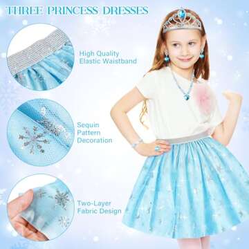 Princess Jewelry Boutique Dress Up & Elegant Shoe, Role Play Fashion Accessories of Crowns, Skirts, Necklaces, Bracelets, Rings, Gift Toys for Age 3 4 5 6 Year Old Girls Kids Toddlers Party Favors