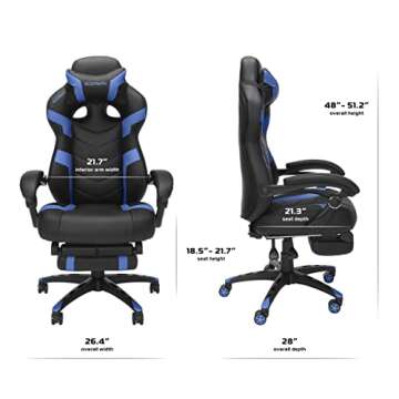 Ergonomic Gaming Chair with Footrest & Lumbar Support