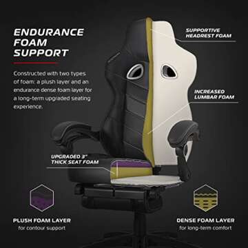 Ergonomic Gaming Chair with Footrest & Lumbar Support