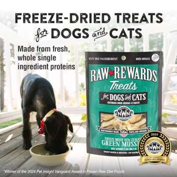 Northwest Naturals Raw Rewards Freeze-Dried Green Lipped Mussel Treats for Dogs and Cats - Bite-Sized Pieces - Healthy, 1 Ingredient, Human Grade, Natural - 2 Oz (Pack of 3)