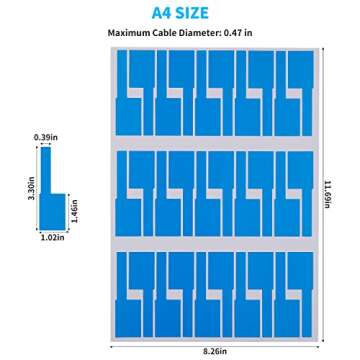 300 Pcs Cable Labels, JIQEZNL Premium 10 Colors Wire Labels Electrical, Waterproof Cord Labels Electronics Tags for Cable Management, Self-Adhesive Cable Labels Tags for Laser Printer and Handwriting