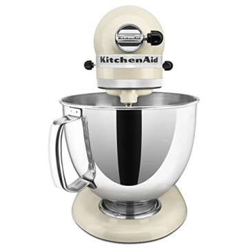 KitchenAid Artisan Series 5 Quart Tilt Head Stand Mixer with Pouring Shield KSM150PS, Almond Cream