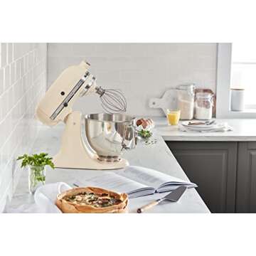 KitchenAid Artisan Series 5 Quart Tilt Head Stand Mixer with Pouring Shield KSM150PS, Almond Cream