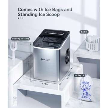 Ecozy Portable Ice Maker - Quick & Convenient Ice