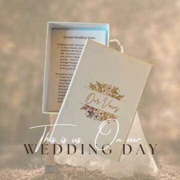 MC2CDesigns Vow Books for Wedding(Pack of 2) His and Her Vows Book-Vow Renewal Hardback Books-25 Page Wedding Journals w/White Keepsake Box-Black & White All Inclusive Wedding Vow Books