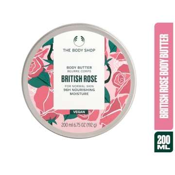 The Body Shop British Rose Body Butter – Nourishing & Moisturizing Skincare for Normal Skin – Vegan – 6.75 oz