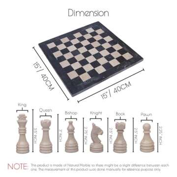 Luxury 15 Inch Marble Chess Set for Adults