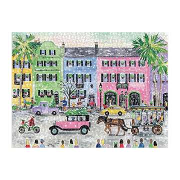 Michael Storrings Christmas in Charleston 1000 Piece Puzzle from Galison - Perfect Holiday Puzzle for Adults, Beautifully Illustrated Christmas Scene in Charleston, South Carolina, Fun Indoor Activity