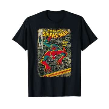 Marvel Spider-Man Comic Book Anniversary Short Sleeve T-Shirt