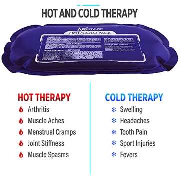 Reusable Hot and Cold Ice Packs for Injuries (3-Piece Set), Joint Pain, Muscle Soreness and Body Inflammation - Reusable Gel Wraps - Adjustable & Flexible for Knees, Back, Shoulders, Arms and Legs