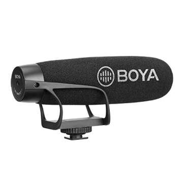 BOYA BY-BM2021 Electrit Super-Cardioid Directional Condenser Shotgun Video Microphone for Video and Interview Work with iPhone Smartphone Nikon Canon Sony DSLR Camera, Camcorder